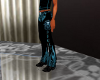 Teal Skull Flame Chaps M