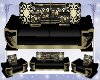 Black & Gold Sofa Set