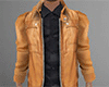 Brown Leather Jacket / Shirt (M) drv