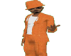orange linen pants