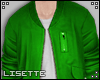 green jacket + shirt