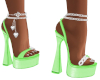 Silver & Green Heels