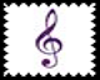 Purple Music Note Stamp