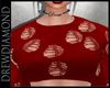 Dd-Ripped Sweater Red