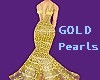 Gold, Pearls, Long Dress