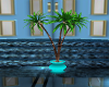 Teal potted plant