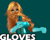 Aqua Teal Rubber Gloves