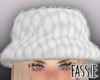 White Fluffy Bucket Hat