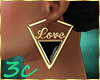 [3c] Love Black Earrings