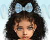 Kid Blue Plaid bow curly