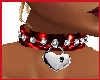 collar in red with heart