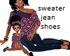Mom sweater jean shoes
