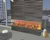gray panel fireplace
