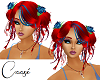 Red w Blue Roses updo