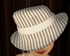 Beige Striped Hat