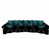 BLACK AND TEAL COUCH
