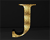 J Letter Black Gold