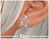 Star Hoop Earrings White