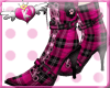 Pink Kawaii Plaid Boot