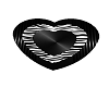 Black Satin Heart Rug