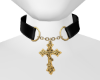 Edgy Cross Choker Gold