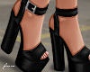 f. black platform heels