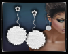 Fur Puff Earrings Black