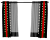 Curtains Red Green Blk