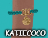 Teal gold anklet