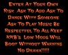 Room Rule Sign