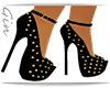 black heels w/gold spike