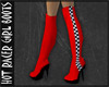 Hot Racer Girl Red Boots