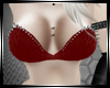 Red Leather Spike Bra