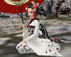 White Koi Crane Kimono