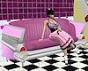 pink diner couch
