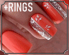 Orange Nails + Rings