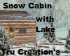 Snow Cabin Frozen Lake