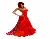 RED WITH LACE TRAIN GOWN
