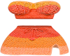 2Pc Orange Knit Dress