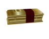 burgandy & gold casket