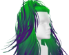 green and purple  hair