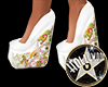 MH:WHITE FLORAL WEDGES