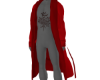.M. Red Long Robe Coat