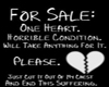 Heart For Sale Sticker