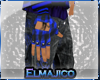 *EL* Plaid gloves blue