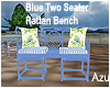 Blue Rattan Bench