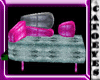 Gray pink sofa