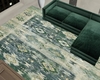 green boho area rug