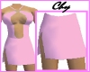 pink dress split skirt