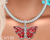 C~Red Btrfly Necklace